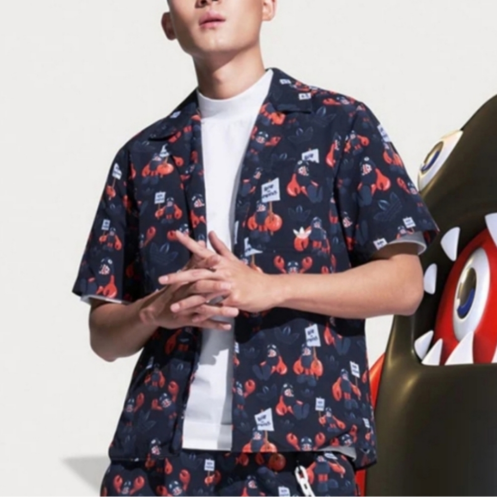 RARE NWT ADIDAS x PHILIP COLBERT Collab 'Love the Lobster' SHIRT BLACK SIZE M…